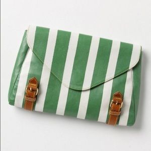 Anthropologie Holding Horses Striped Clutch